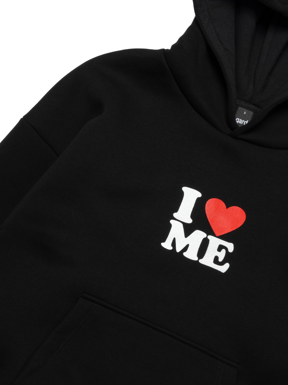 Худи oversize fleece I love ME І черный 4/24