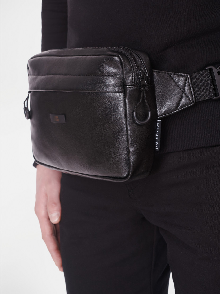 Сумка на пояс CUBE eco-leather | чорний глянцевий 1/19