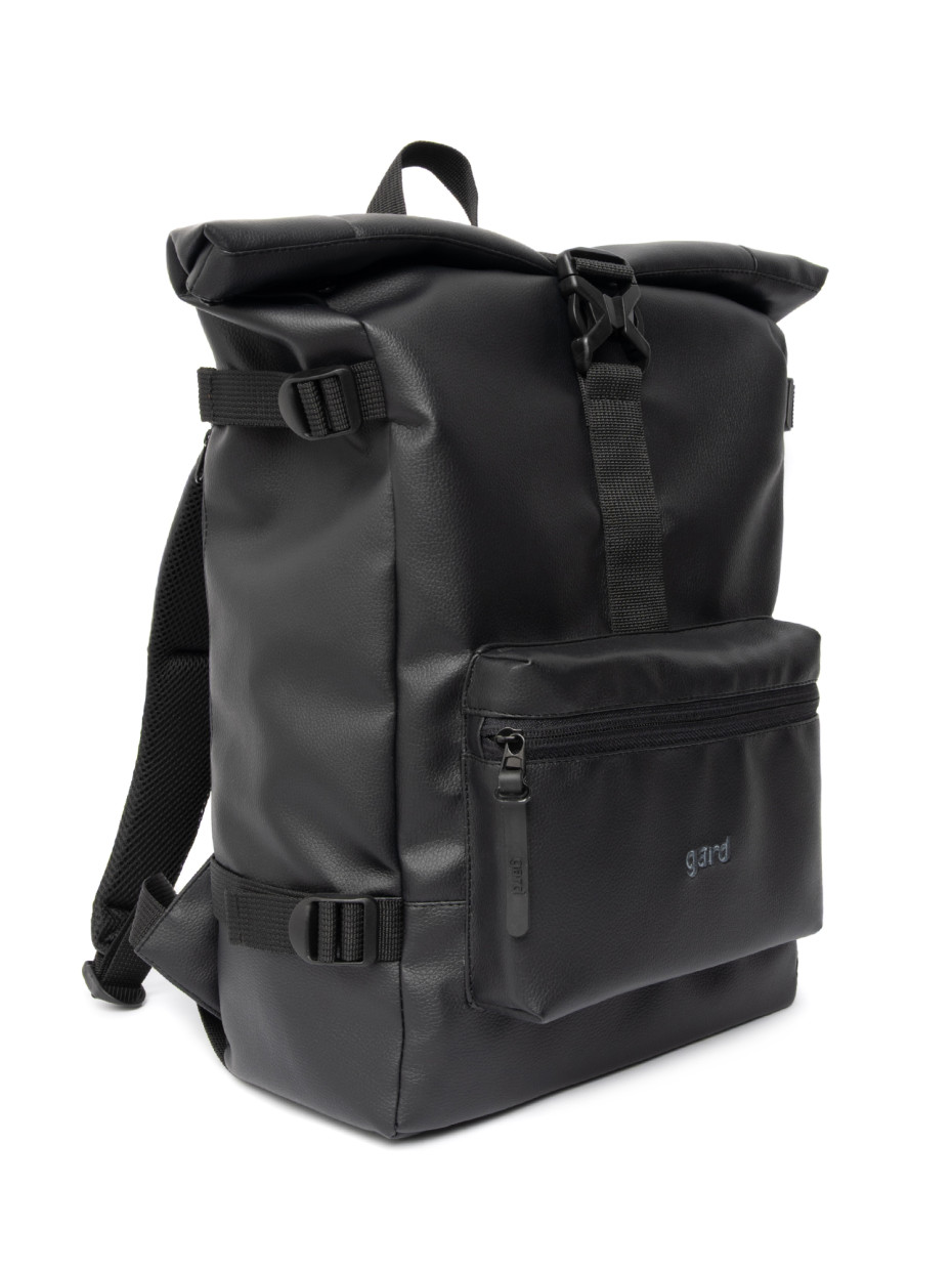 Рюкзак ROLLTOP 2 I еко-шкіра чорна матова 3/20
