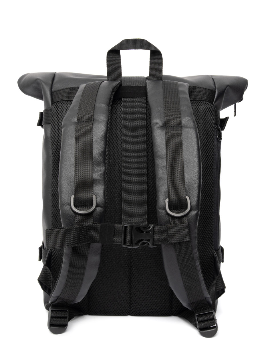 Рюкзак ROLLTOP 2 I еко-шкіра чорна матова 3/20