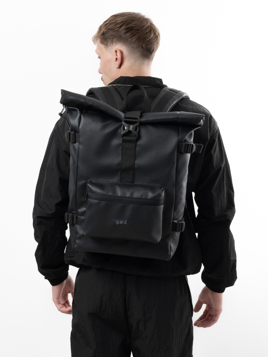 Рюкзак ROLLTOP 2 I еко-шкіра чорна матова 3/20