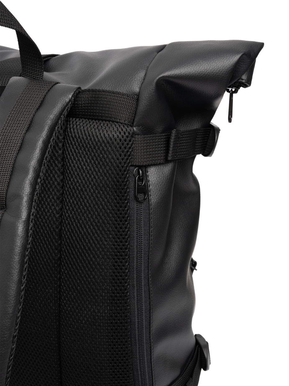 Рюкзак ROLLTOP 2 I еко-шкіра чорна матова 3/20