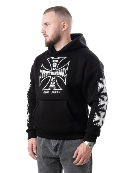 Худі oversize fleece bikers club І чорний 4/24 фото 3