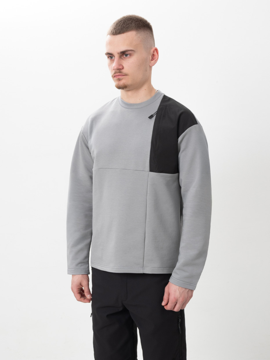 Лонгслив WITH CHEST POCKET | светло-серый 1/26