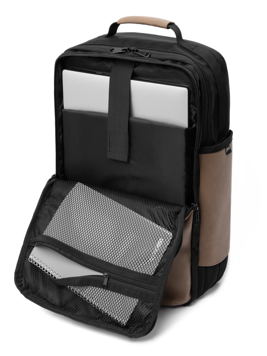 Рюкзак-валіза SKY (SUITCASE MOD) | чорний - екошкіра коричнева 4/25