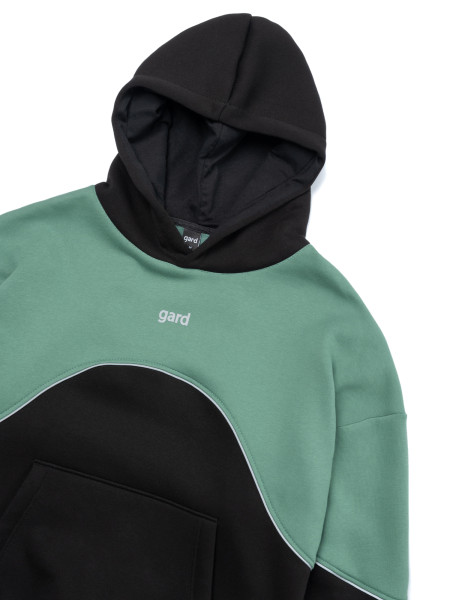 Худі oversize fleece WAVE | чорний-м’ятний 4/24 фото 6