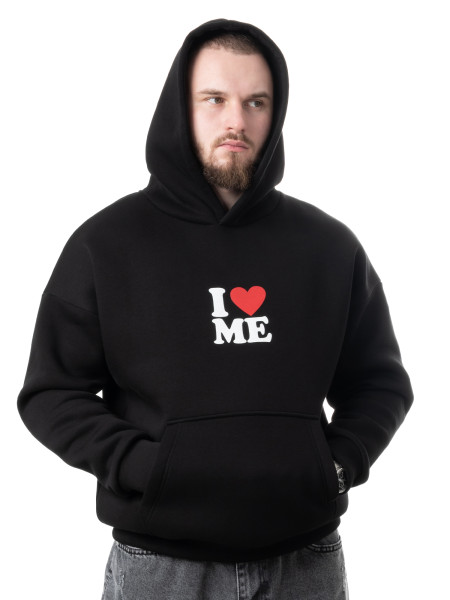 Худі oversize fleece I love ME І чорний 4/24 фото 4