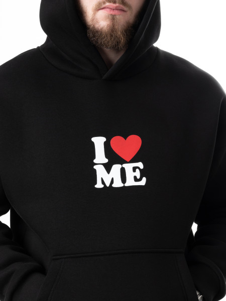 Худі oversize fleece I love ME І чорний 4/24 фото 6