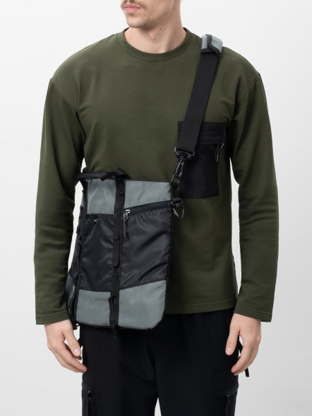 Сумка через плече TOTE (Shoper mode) | сірий - чорний ромб 4/25 фото 2