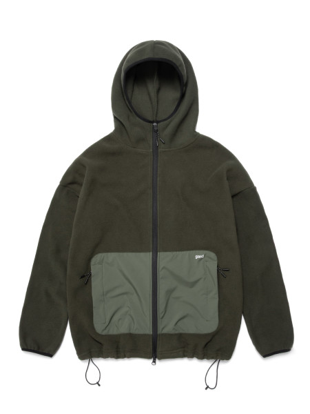 Худі MICROFLEECE на блискавці зі вставками І темний хакі 4/24