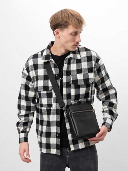 Сумка через плече MINI METAL ZIP 2 I екошкіра чорна глянцева 4/25 фото 5