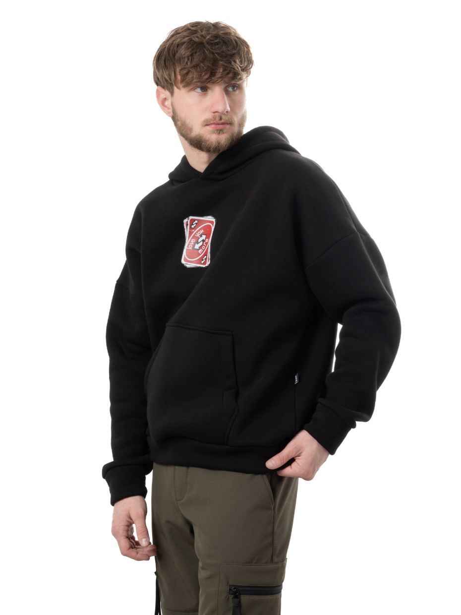 Худі oversize fleece UNO І чорний 4/24