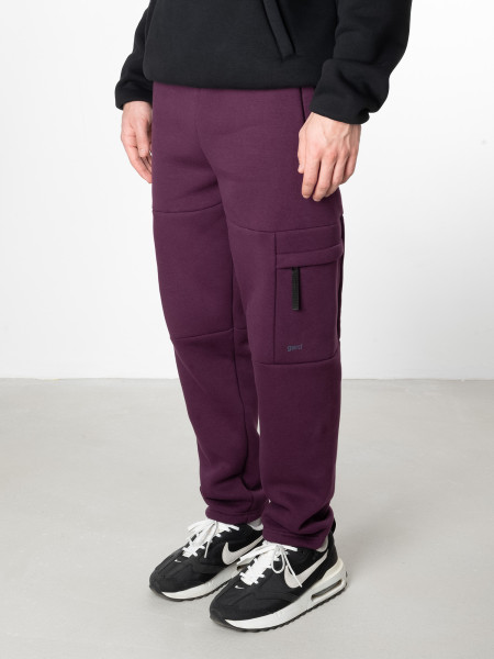 Спортивні штани CARGO fleece I бордовий 4/23 фото 2