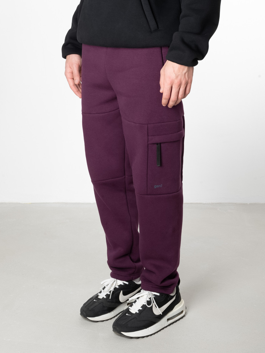 Спортивні штани CARGO fleece I бордовий 4/23