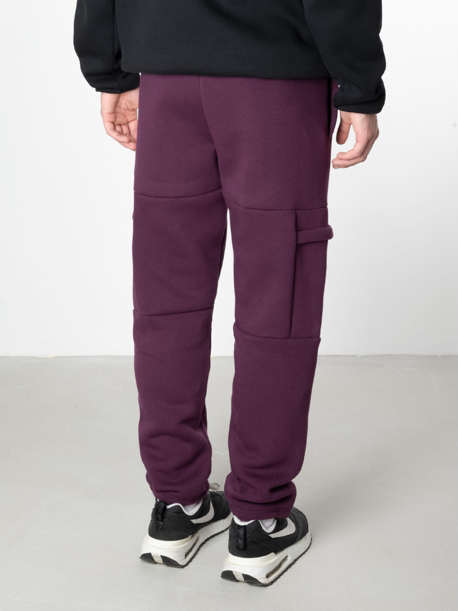 Спортивні штани CARGO fleece I бордовий 4/23