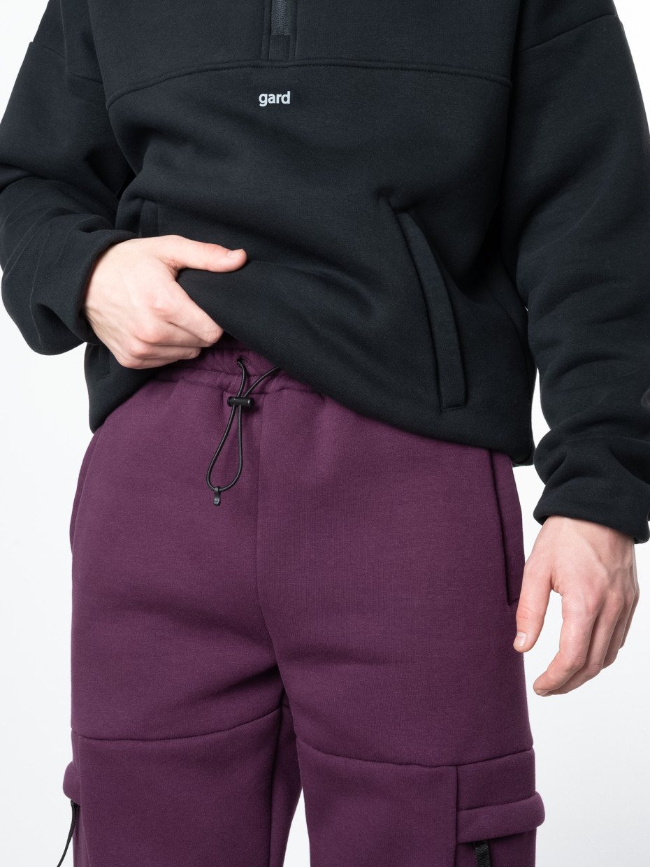 Спортивні штани CARGO fleece I бордовий 4/23
