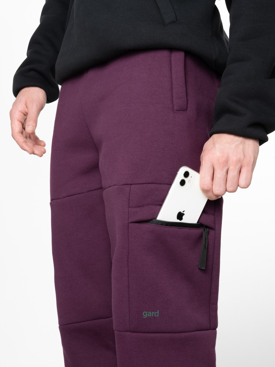Спортивні штани CARGO fleece I бордовий 4/23