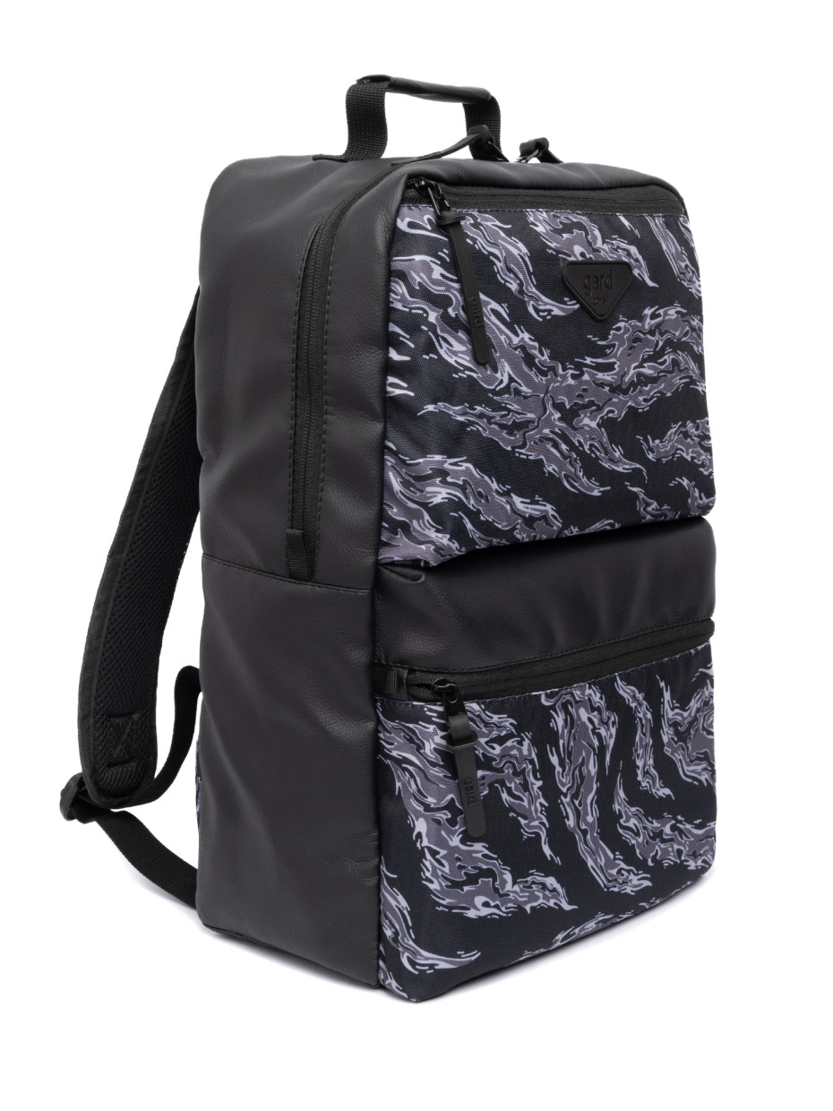 Рюкзак TWAIN | екошкіра чорна - tiger stripes camo 2/24