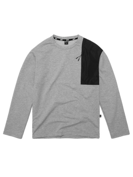 Лонгслів WITH CHEST POCKET | сірий меланж 1/26