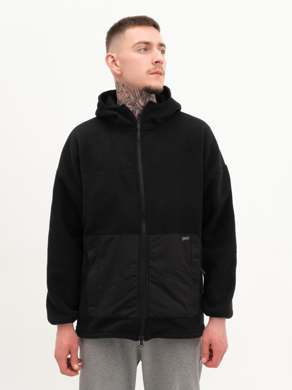 Худі MICROFLEECE на блискавці зі вставками І чорний 4/24