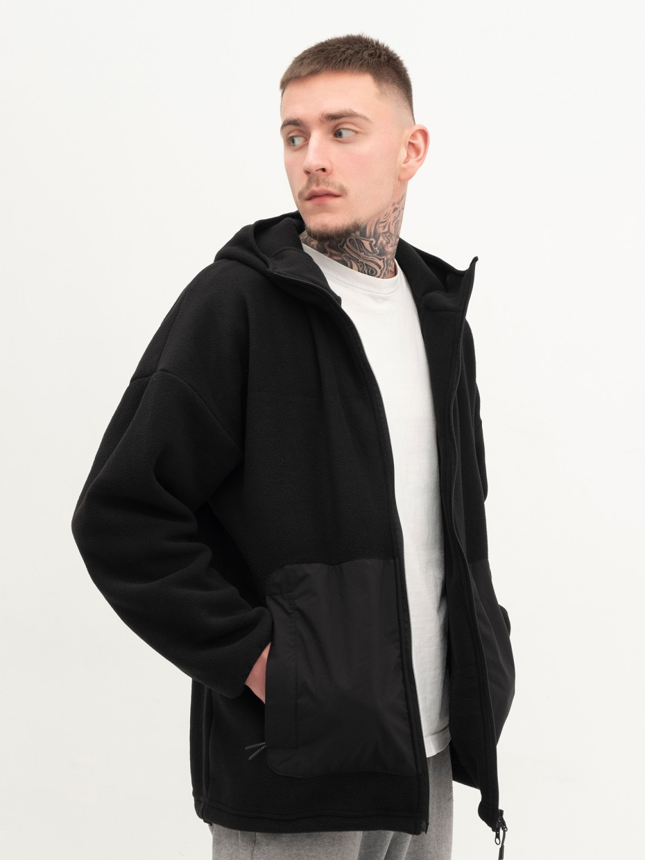 Худі MICROFLEECE на блискавці зі вставками І чорний 4/24