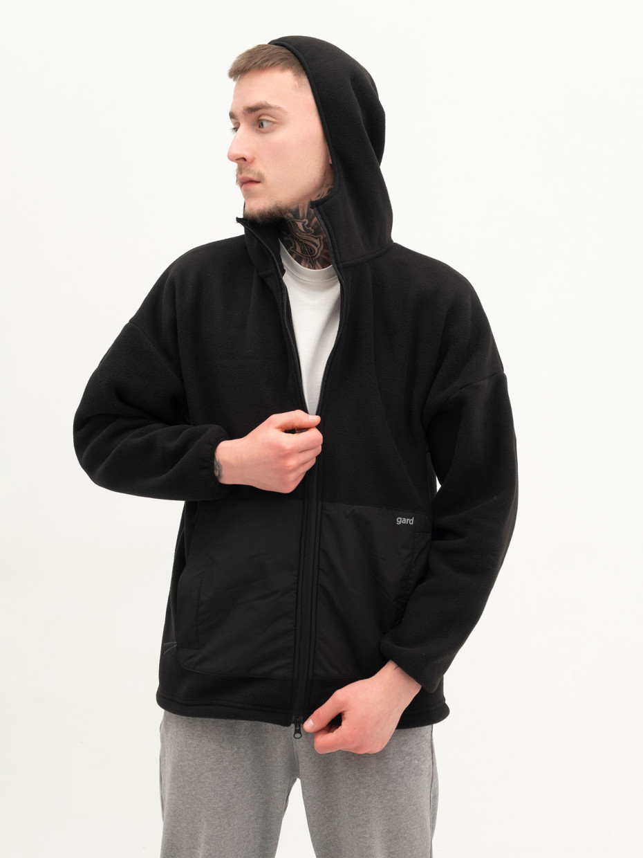 Худі MICROFLEECE на блискавці зі вставками І чорний 4/24
