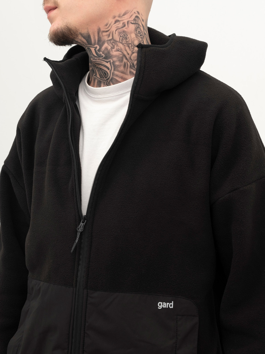 Худі MICROFLEECE на блискавці зі вставками І чорний 4/24