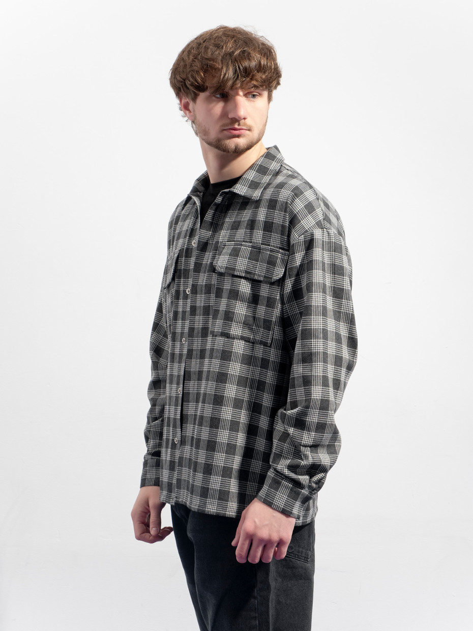 Сорочка gard I клітина №4 темно-сірий 1/25
