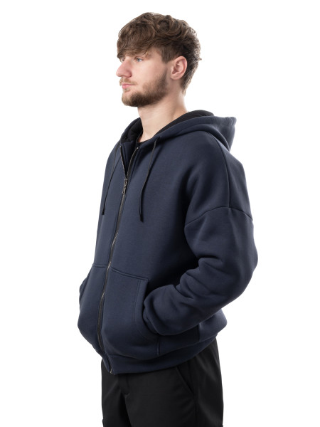 Худи oversize fleece на молнии І синий 4/24 фото 4