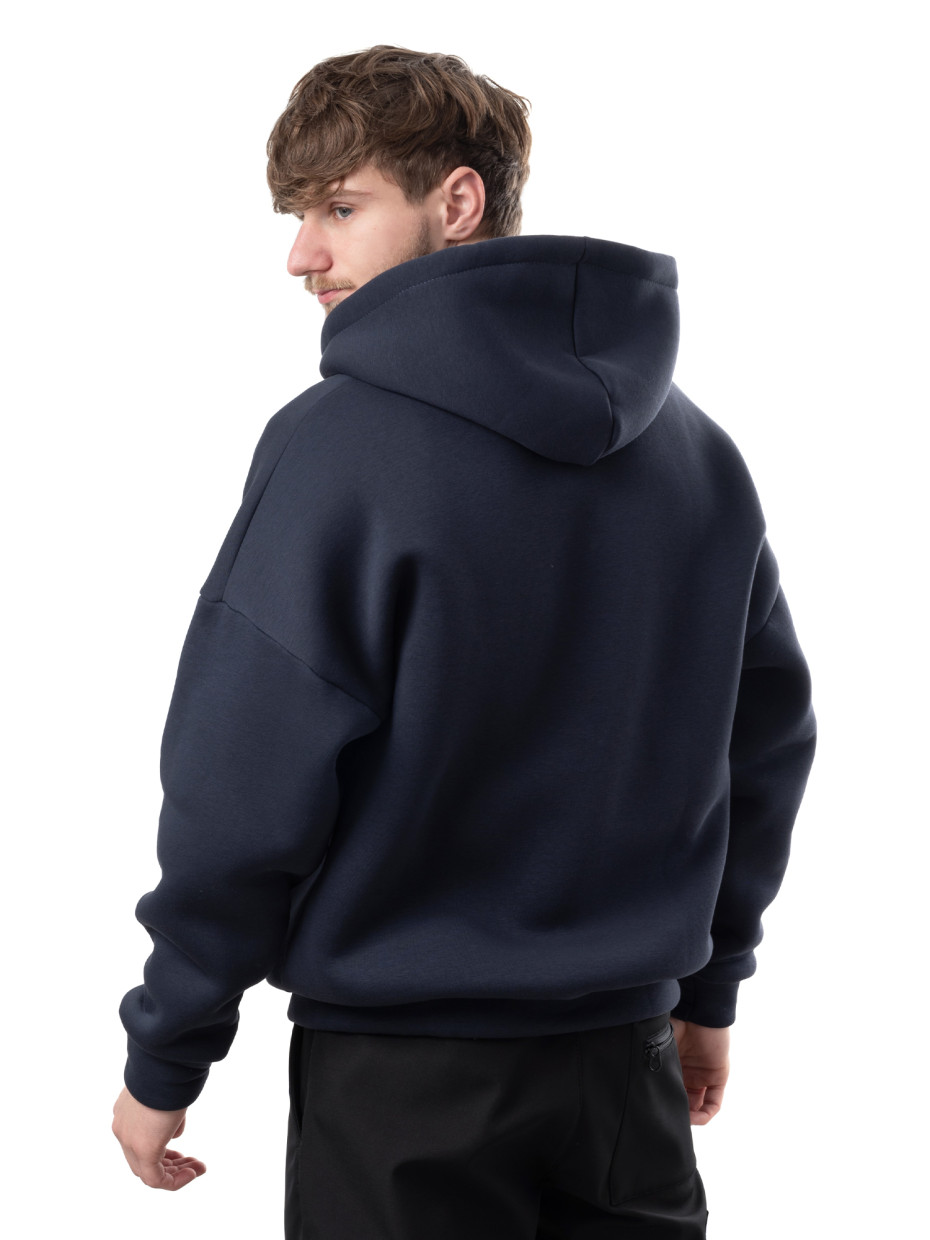 Худі oversize fleece на блискавці І синій 4/24