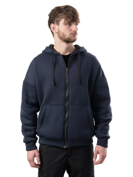 Худи oversize fleece на молнии І синий 4/24 фото 2