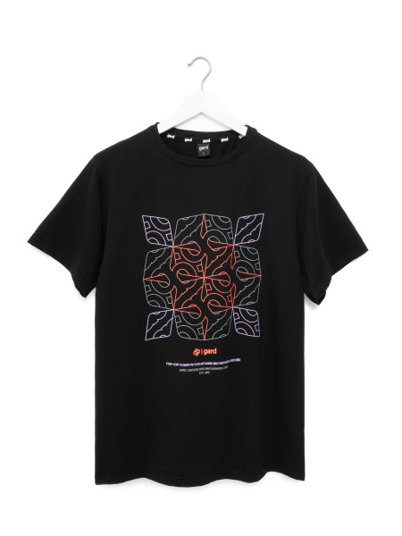 Футболка FOUR-LEAF FLOWER coral [gb] | чорний 2/25