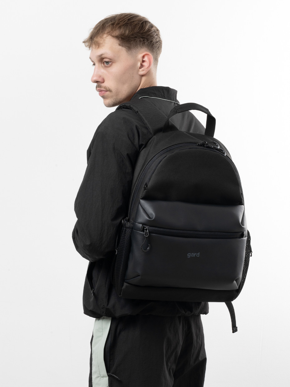 Рюкзак BACKPACK 3 | чорний/еко-шкіра чорна 3/22