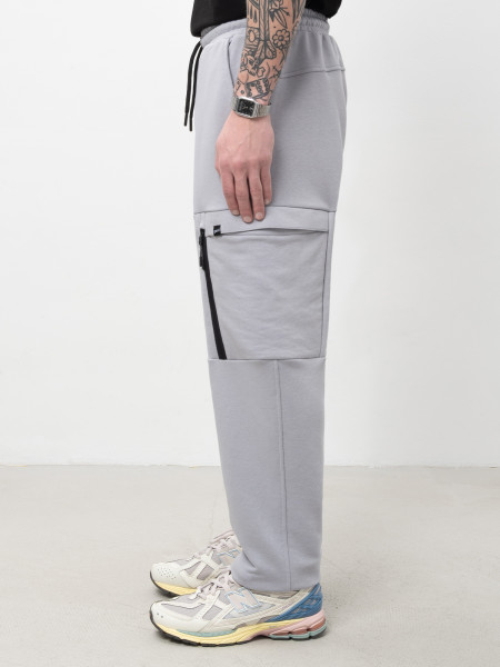 Штани CARGO STONE ZIPPER I світло-сірий 1/26 фото 4
