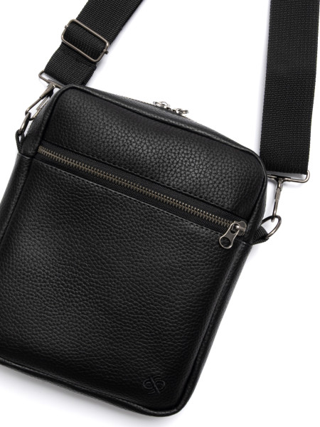 Сумка через плече MINI METAL ZIP 2 I екошкіра чорна текстурована 4/25 фото 6