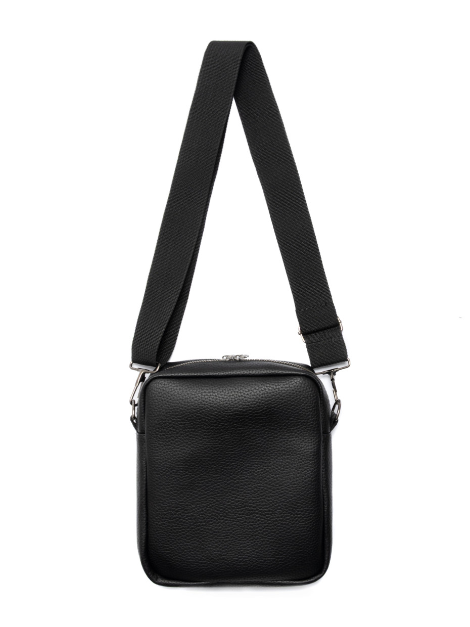 Сумка через плече MINI METAL ZIP 2 I екошкіра чорна текстурована 4/25