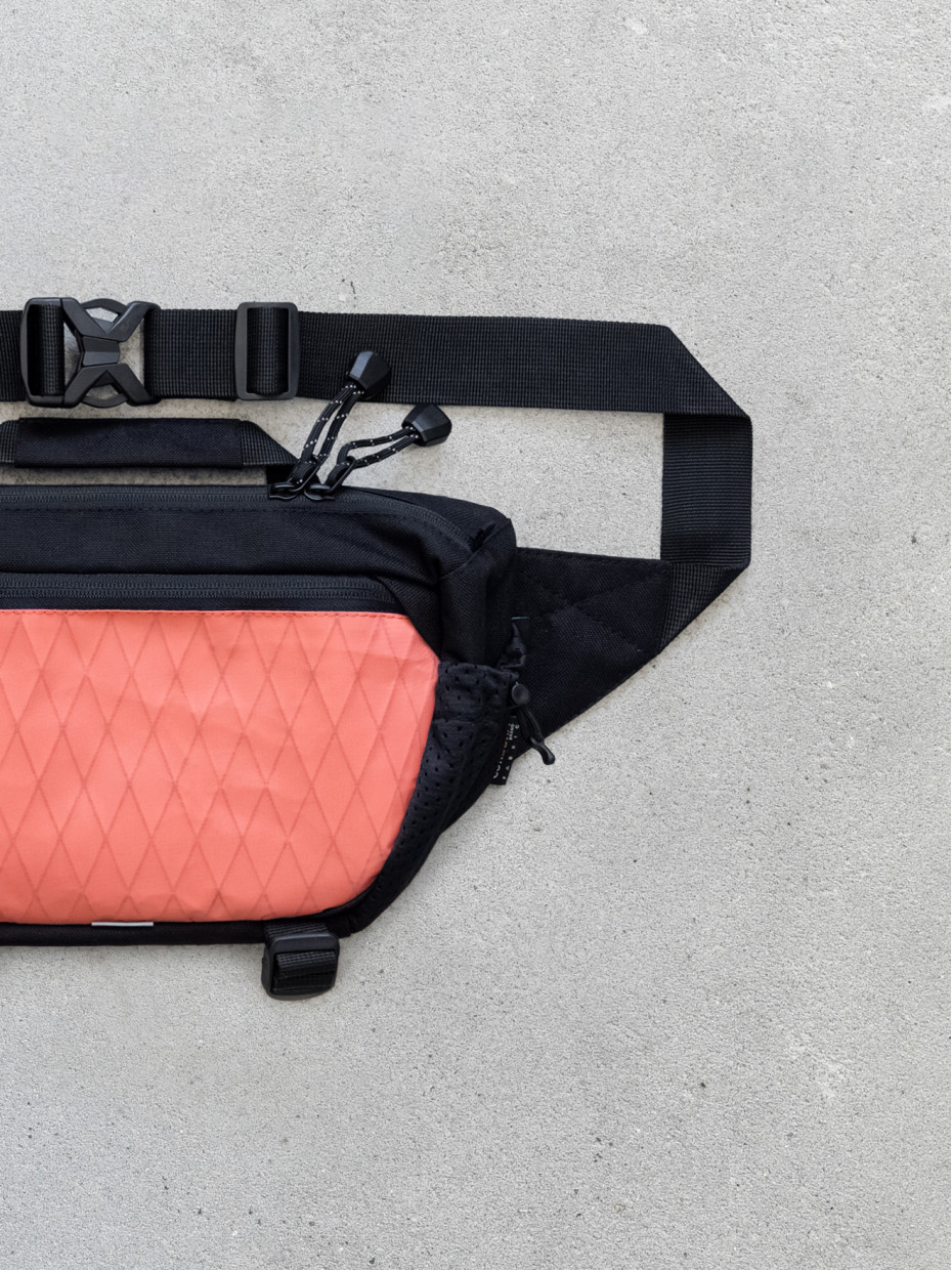 Сумка LONG | CORDURA чорний/X-PAC кораловий 3/23
