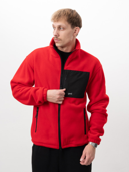 Кофта FLEECE ONE POCKET І червоний - чорний 4/25 фото 2
