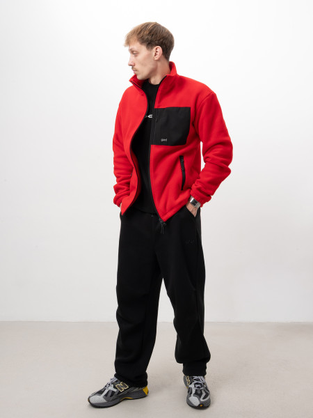 Кофта FLEECE ONE POCKET І червоний - чорний 4/25 фото 3