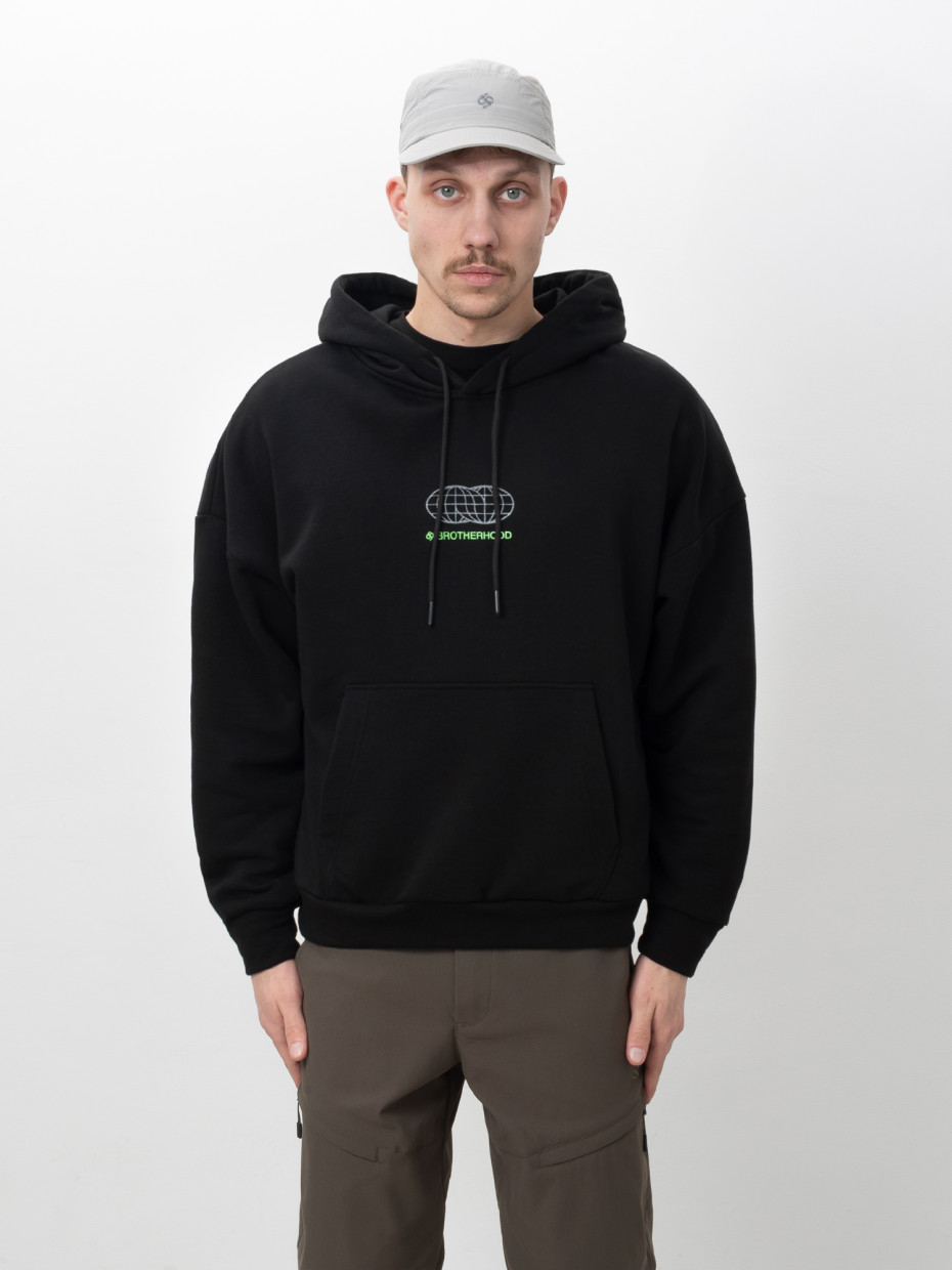 Худі OVERSIZE Brotherhood Globe | чорний 4/25