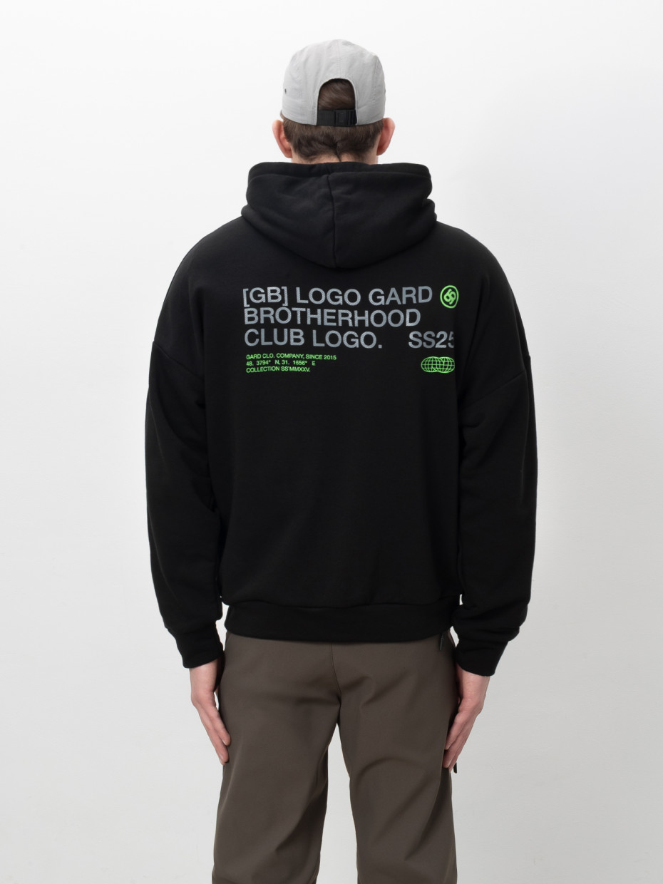 Худі OVERSIZE Brotherhood Globe | чорний 4/25