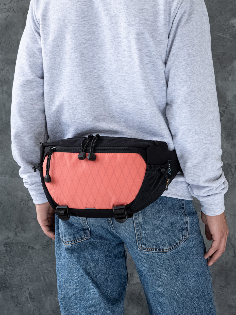 Сумка LONG | CORDURA чорний/X-PAC кораловий 3/23