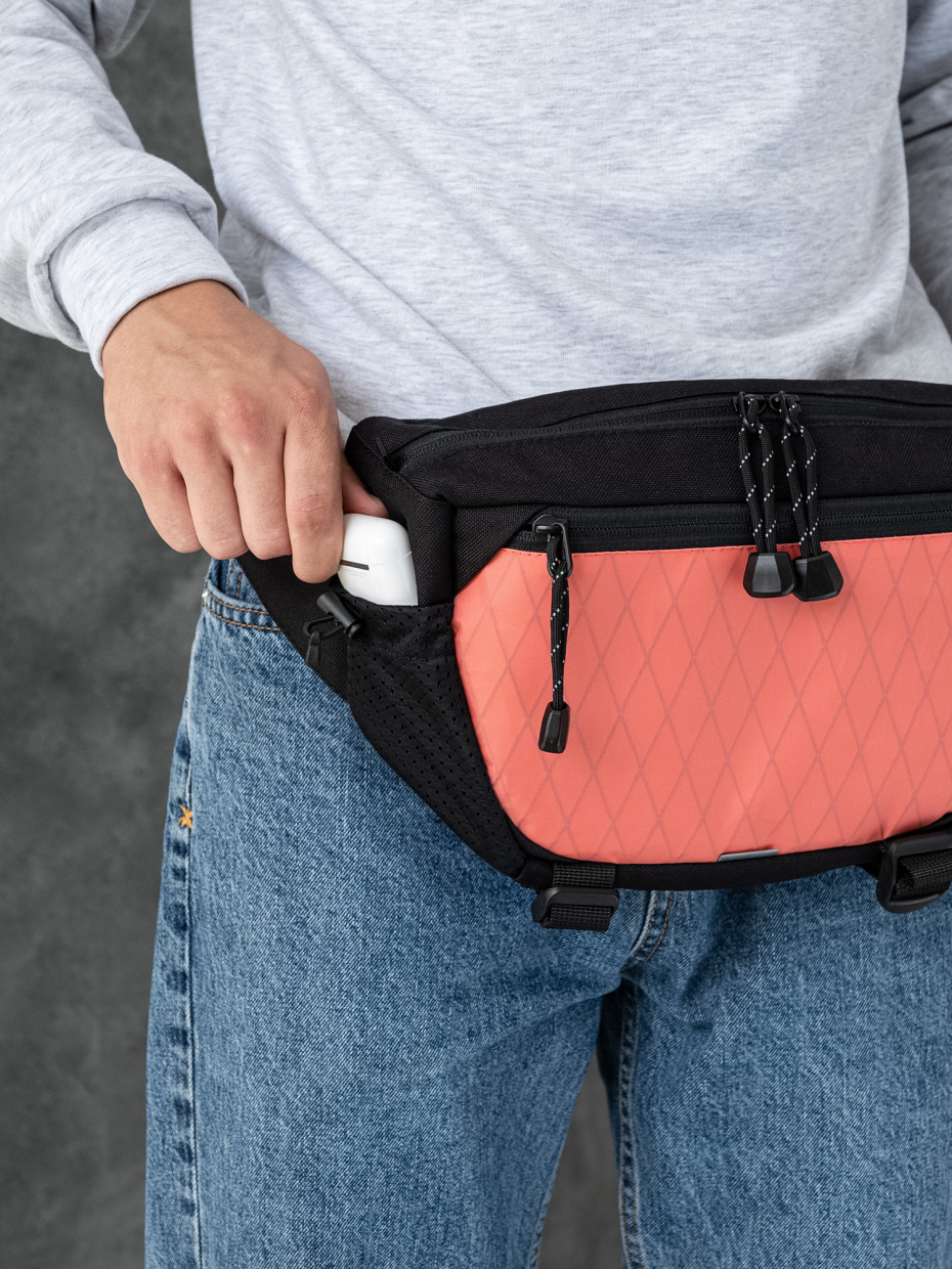 Сумка LONG | CORDURA чорний/X-PAC кораловий 3/23