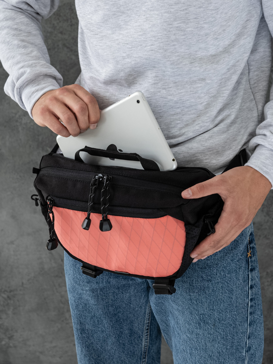 Сумка LONG | CORDURA чорний/X-PAC кораловий 3/23