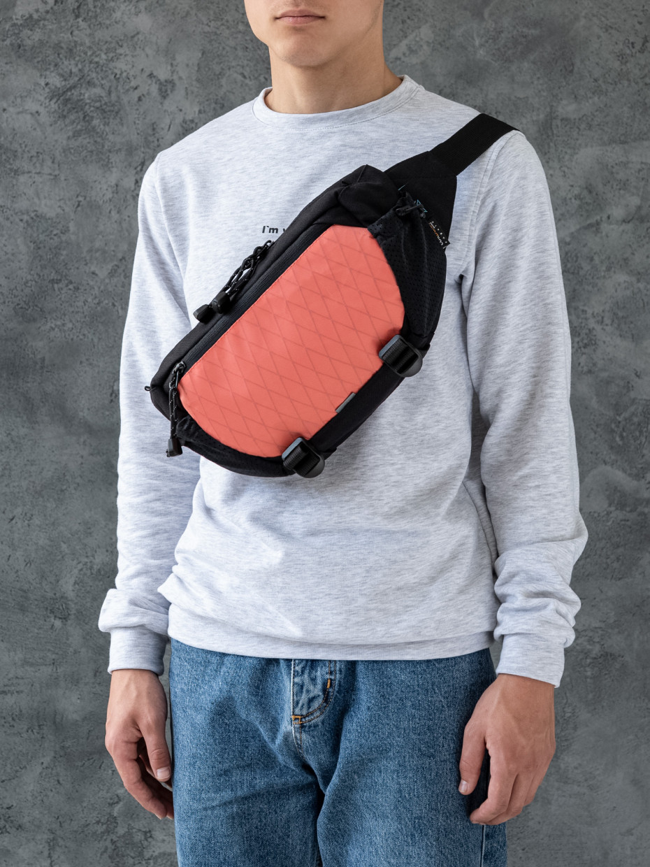 Сумка LONG | CORDURA чорний/X-PAC кораловий 3/23