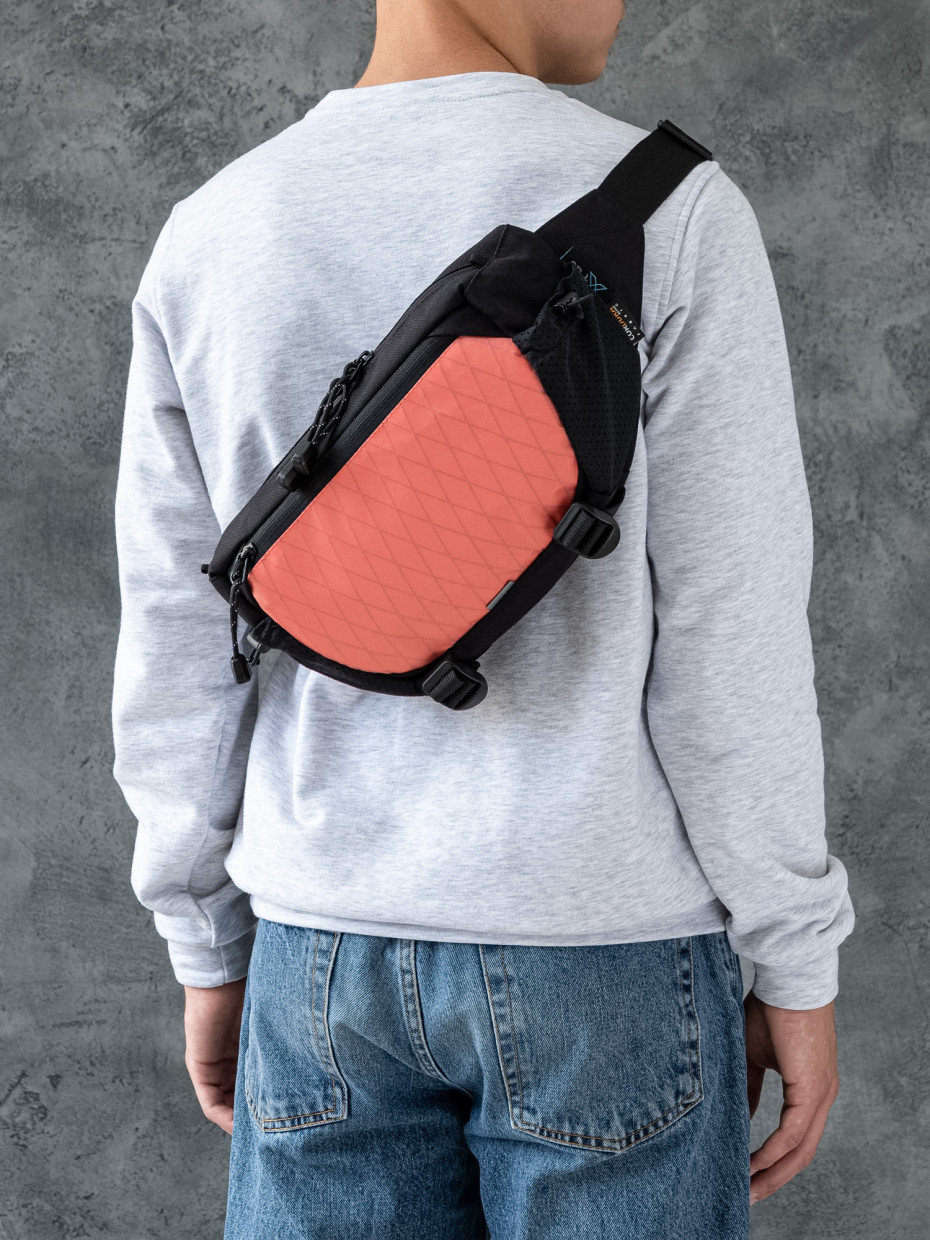 Сумка LONG | CORDURA чорний/X-PAC кораловий 3/23