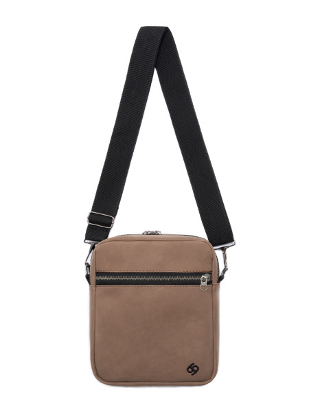Сумка через плече MINI METAL ZIP 2 I екошкіра коричнева матова 4/25