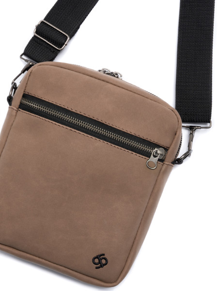 Сумка через плече MINI METAL ZIP 2 I екошкіра коричнева матова 4/25 фото 2