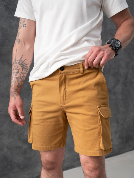 Шорти CARGO SOFT DENIM | гірчичний 2/23 фото 4