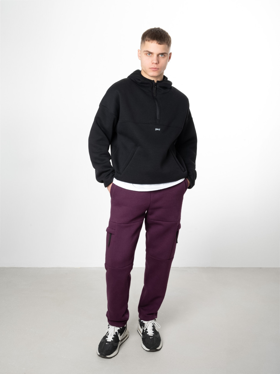 Спортивні штани CARGO fleece I бордовий 4/23